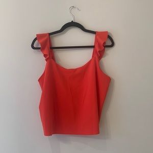 Mango Red Flutter sleeve tank